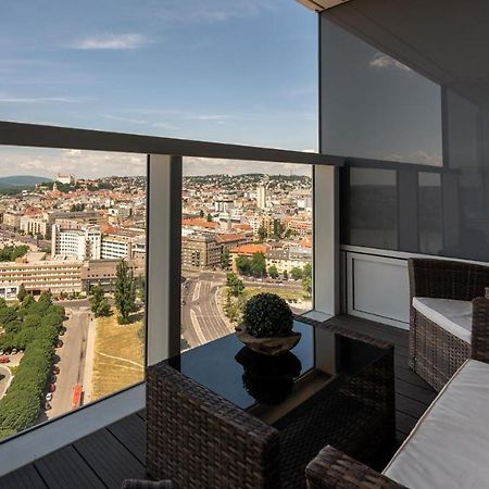 Panorama - Sunset And Castle View, 22Nd Floor, Garage, Ac Apartment Bratislava Exterior photo